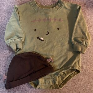 Baby Frankenstein Onesie (Romper) with Hat - Halloween